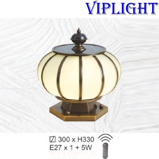 ĐÈN TRỤ CỔNG NĂNG LƯỢNG MẶT TRỜI THÂN ĐỒNG VLTĐ2110 TRÒN PHI Ø300