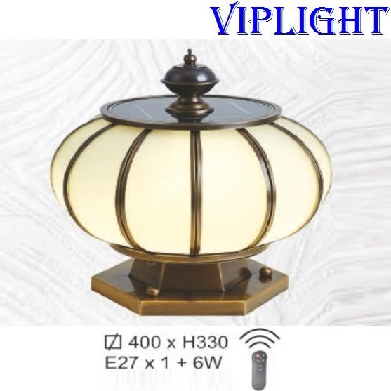 ĐÈN TRỤ CỔNG NĂNG LƯỢNG MẶT TRỜI THÂN ĐỒNG VLTĐ2111 TRÒN PHI Ø400
