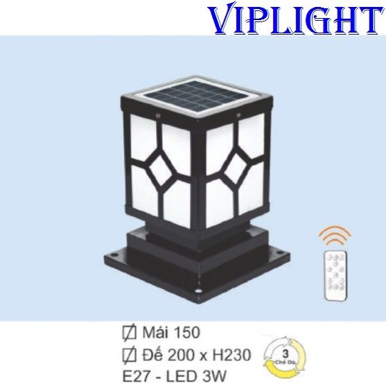 ĐÈN TRỤ CỔNG NĂNG LƯỢNG MẶT TRỜI THÂN VUÔNG VLTNL10
