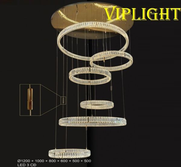 ĐÈN THẢ VÒNG PHA LÊ THÔNG TẦNG - ĐÈN THẢ THÔNG TẦNG CẦU THANG - ĐÈN THÔNG TẦNG PHÒNG KHÁCH HIỆN ĐẠI V3L55-7053T6