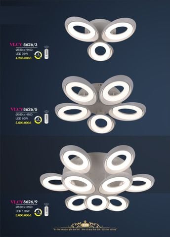  ĐÈN MÂM ỐP TRẦN LED BA MÀU 3 CÁNH, 5 CÁNH, 9 CÁNH DẠNG QUẢ TRỨNG 