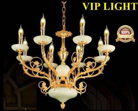  ĐÈN CHÙM ĐỒNG CHAO ĐÁ CẨM THẠCH DẠNG NẾN TRANG TRÍ SẢNH PHÒNG KHÁCH, BIỆT THỰ HIỆN ĐẠI TÂN CỔ ĐIỂN VLCĐ 1175/8 