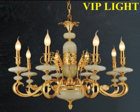  ĐÈN CHÙM ĐỒNG CHAO ĐÁ CẨM THẠCH DẠNG NẾN TRANG TRÍ SẢNH PHÒNG KHÁCH, BIỆT THỰ HIỆN ĐẠI TÂN CỔ ĐIỂN VLCĐ 1225/8 