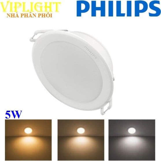 Đèn âm trần đổi màu 3 chế độ led 5w PHILIPS Meson SSW 080 5W WH recessed