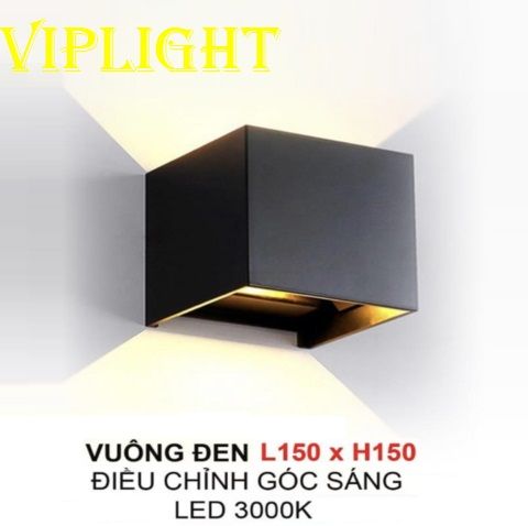 ĐÈN VUÔNG GẮN TƯỜNG LED 2 HAI ĐẦU PHI Ø15 VL355VNT2217 (SIZE LỚN L150xH150)