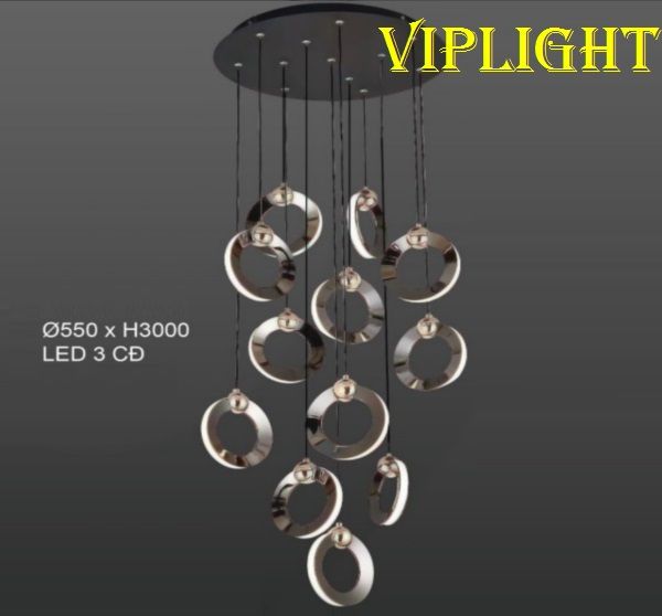 ĐÈN THẢ CHÙM THÔNG TẦNG - ĐÈN THẢ THÔNG TẦNG CẦU THANG - ĐÈN THÔNG TẦNG PHÒNG KHÁCH HIỆN ĐẠI V3L55-0881T12