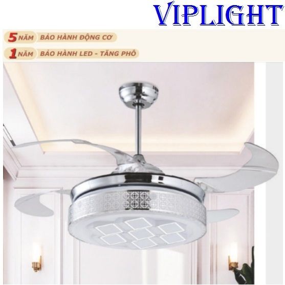 QUẠT TRẦN ĐÈN CÁNH GẬP (CÁNH XẾP) TRANG TRÍ 8004