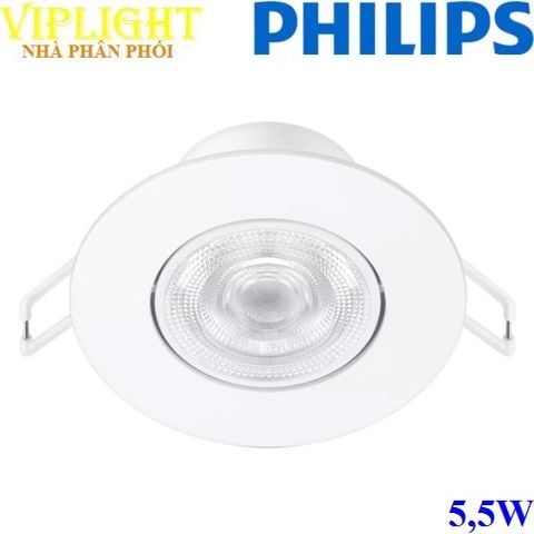  Đèn Downlight âm trần chiếu điểm Led 5,5w PHILIPS SL190 RD 070 MB 5.5W WH GM 