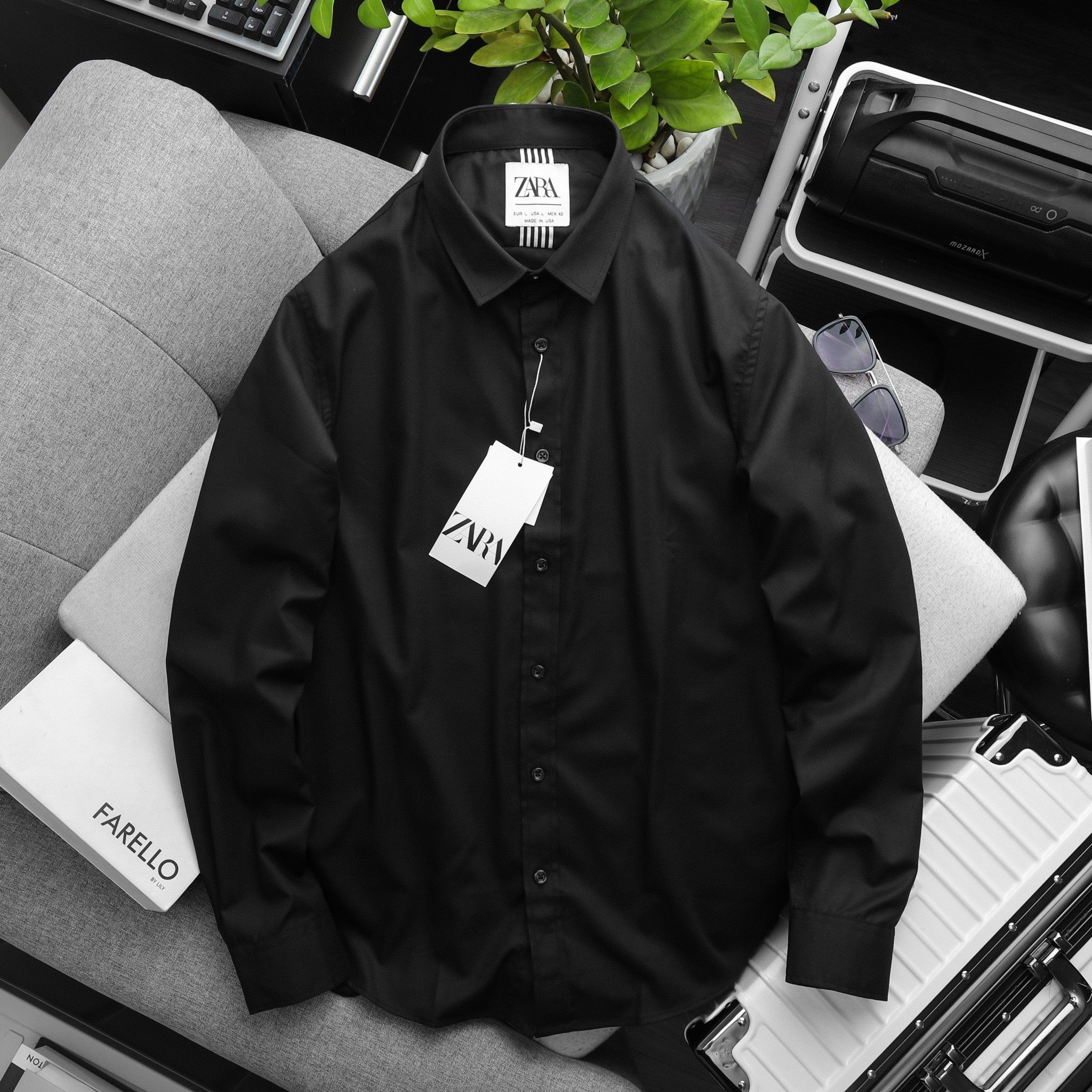 Áo sơ mi Zara man cổ trụ cao cấp #44 Áo sơ mi Zara man cổ trụ cao cấp