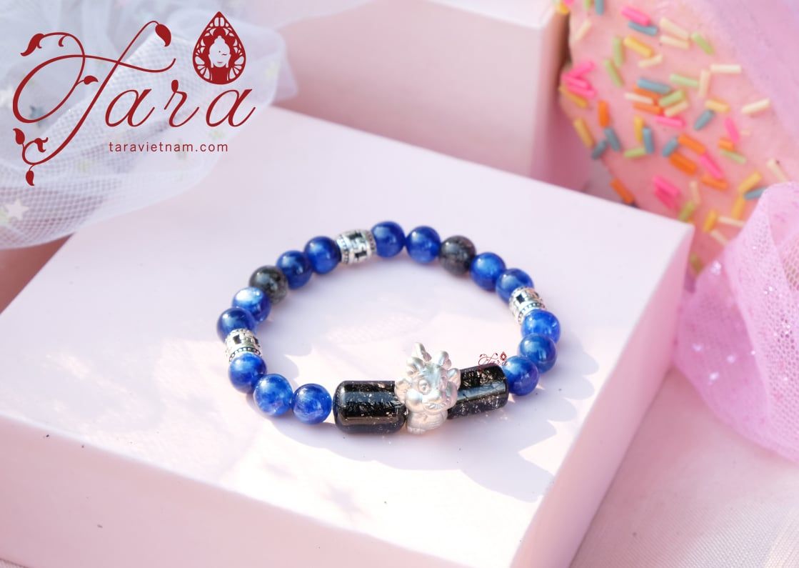  Vòng Kyanite và Charm bạc Con giáp hộ mệnh bình an 