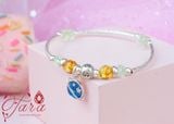  Lắc bạc Prehnite mix Hổ Phách xinh yêu 