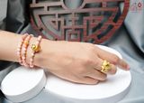  Chuỗi đá đào hoa mix charm vàng tài lộc 24k 