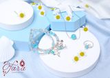  Vòng đôi đá Amazonite mix Aquamarine và Charm bạc Thái cao cấp 