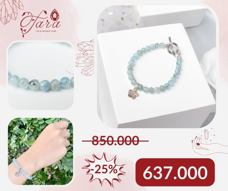  Vòng Aquamarine Mài Giác Ưu Đãi 