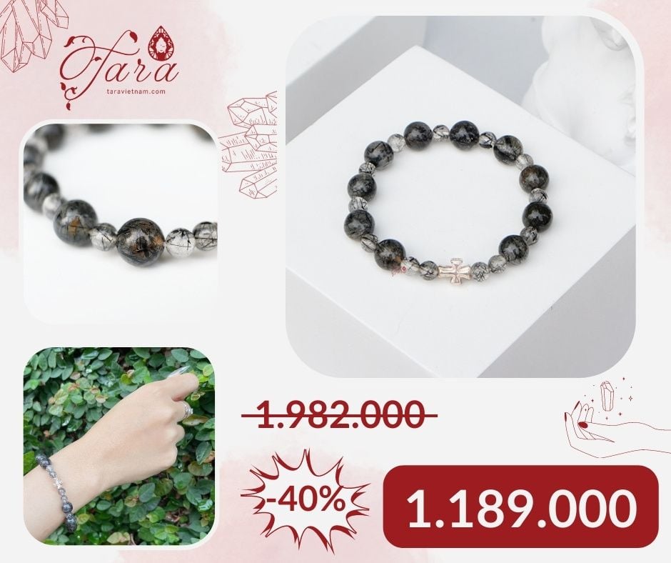  Vòng Mân Côi Thạch Anh Tóc Đen Ưu Đãi 