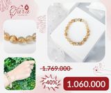  Vòng Thạch Anh Tóc Vàng Charm Khắc Cỏ Bốn Lá Ưu Đãi 