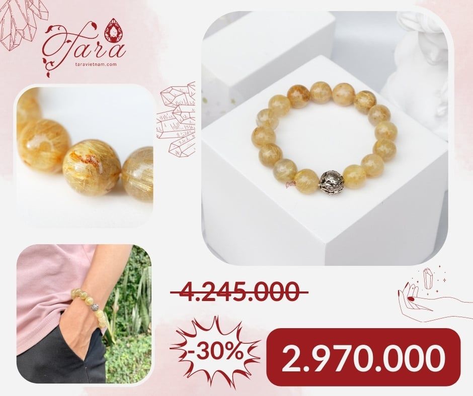  Vòng Thạch Anh Tóc Vàng Nam Ưu Đãi 