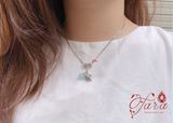  Mặt dây chuyền đá Aquamarine cao cấp và Charm sao biển Bạc Thái 925 