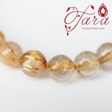  Vòng Thạch Anh Tóc Vàng Charm Khắc Cỏ Bốn Lá Ưu Đãi 