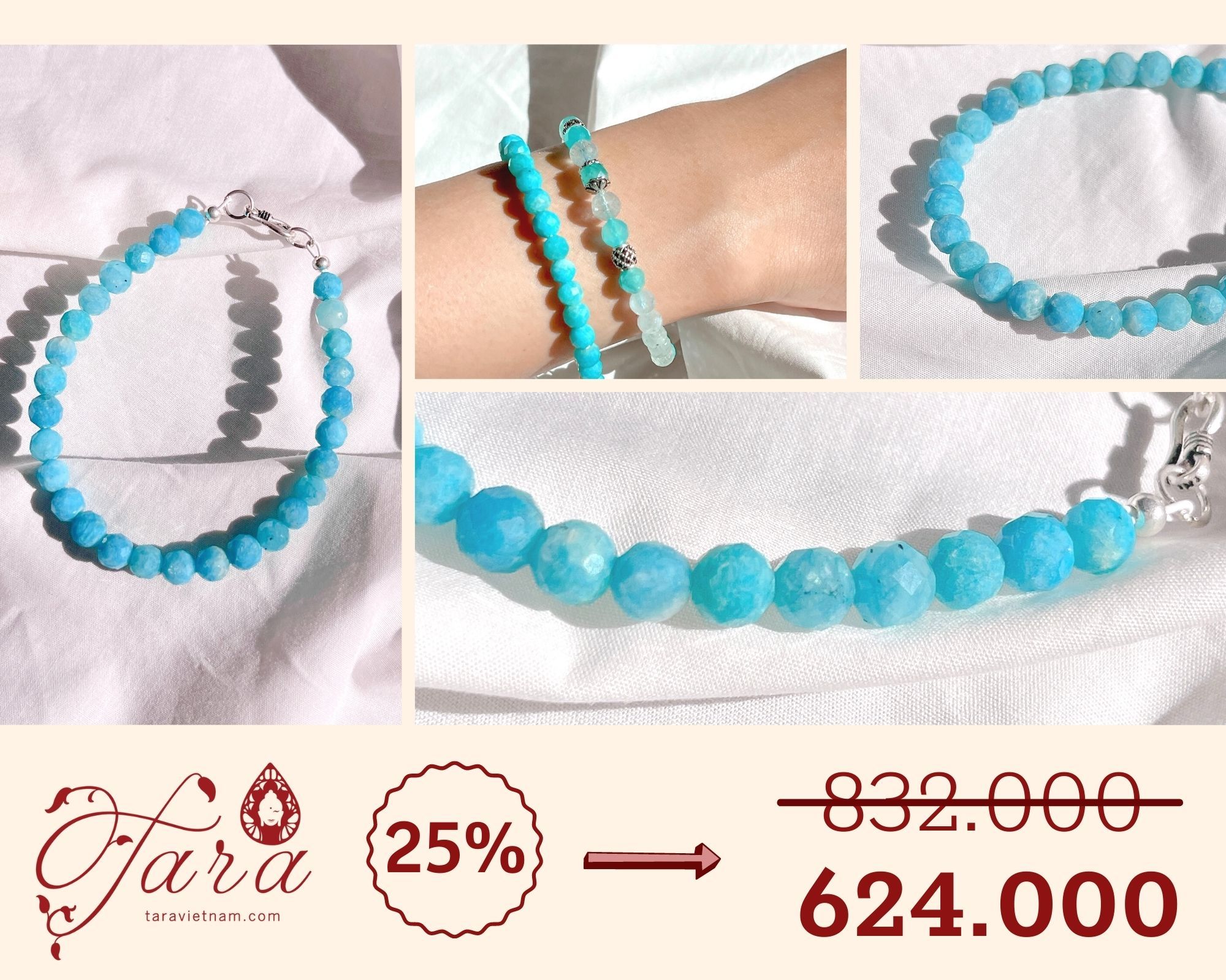  Vòng Amazonite Mài Giác Ưu Đãi 