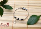  Lắc Labradorite mix Lu thống Thạch anh tóc đen và Charm bạc may mắn 