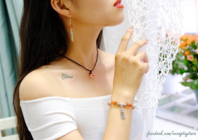  Thạch Anh Tóc Đỏ mix Garnet 