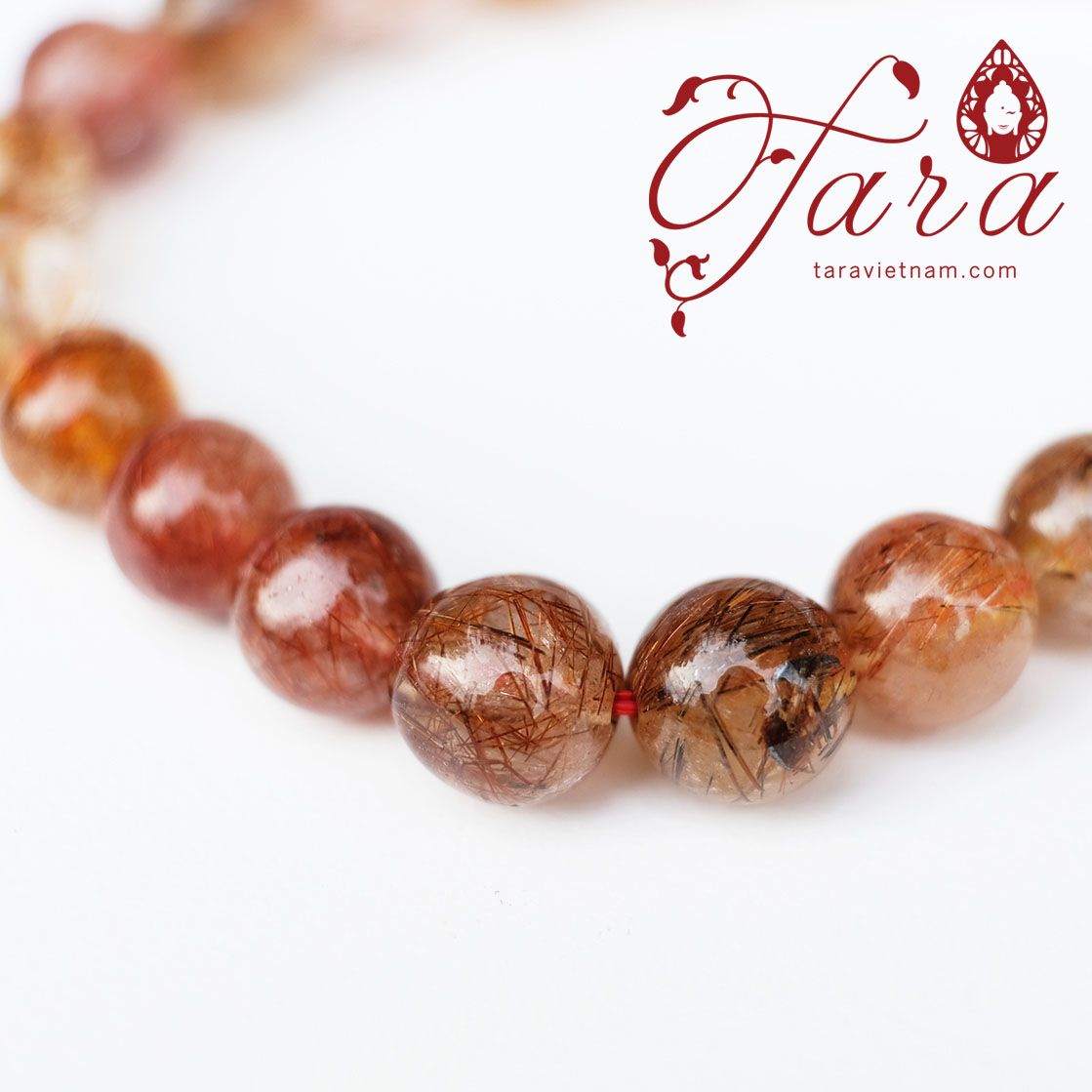  Vòng Thạch Anh Tóc Đỏ Charm Hoa Cúc Ưu Đãi 