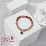  Vòng Thạch Anh Tóc Đỏ Charm Hoa Cúc Ưu Đãi 