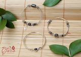  Lắc Labradorite mix Thạch anh tóc đen đơn giản 