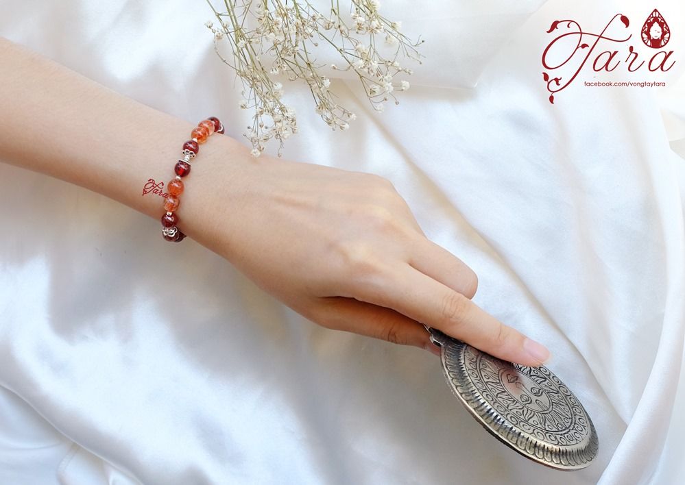  Vòng tay Thạch Anh Tóc Đỏ và Garnet cao cấp 