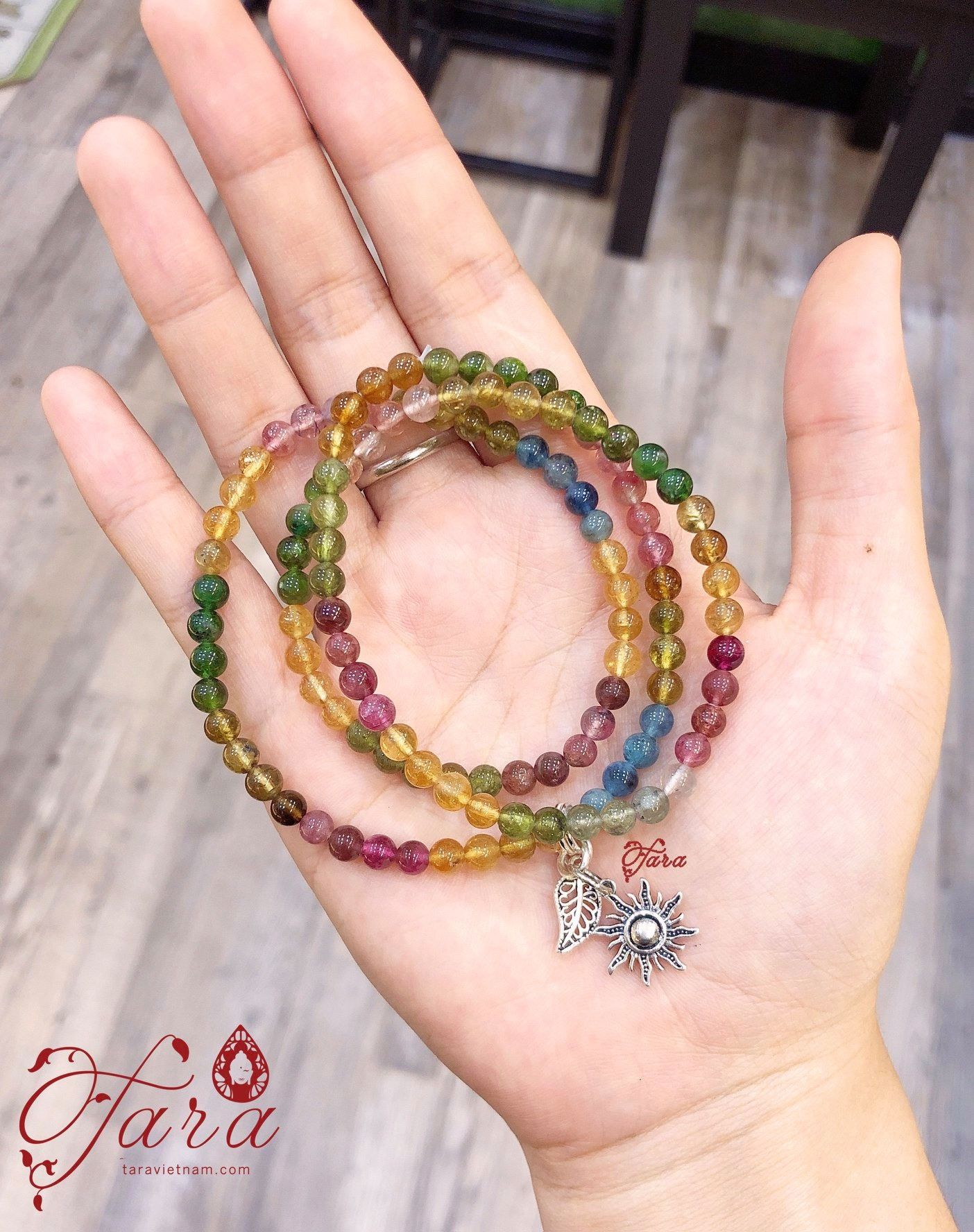  Chuỗi Tourmaline ngọt ngào mix Charm Bạc 925 cao cấp 