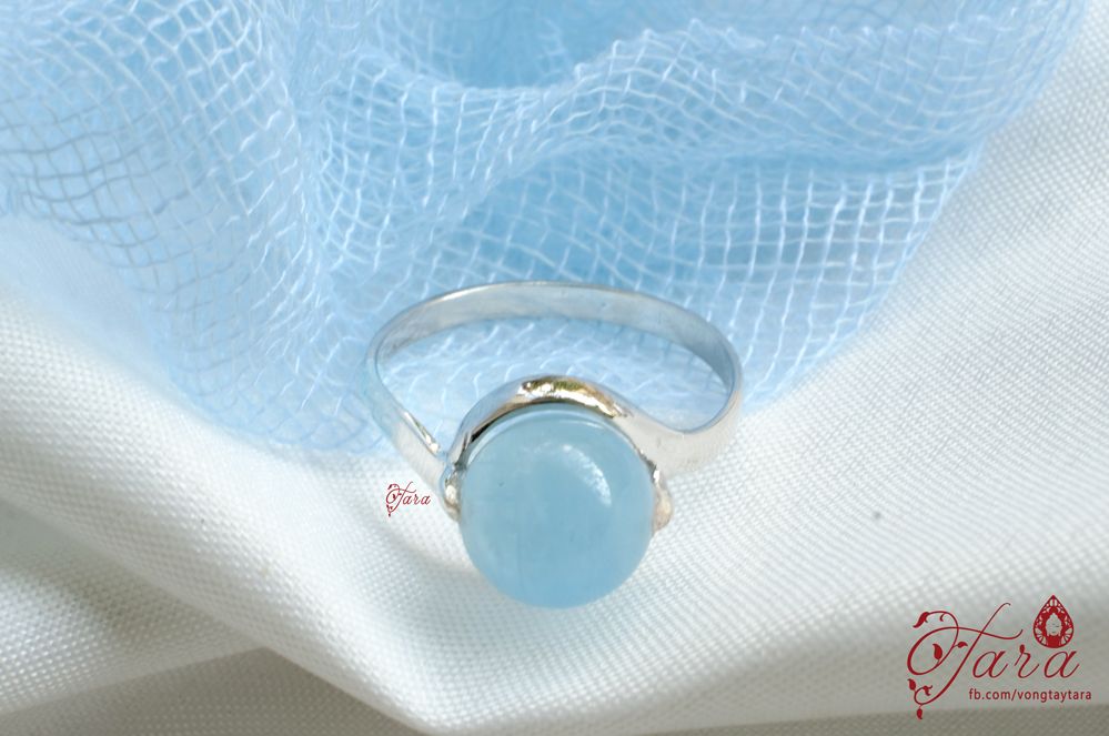  Nhẫn bạc đá Aquamarine 