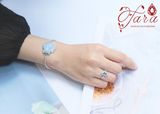  Lắc Bạc Hồ Ly Aquamarine trong trẻo 