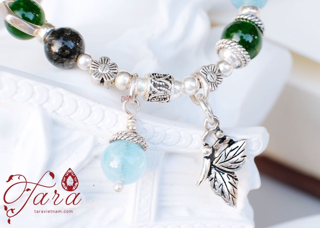  Vòng đá Aquamarine, Diopside và Tóc Đen 