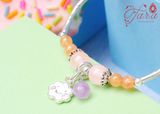  Vòng tay Thạch anh tím mix Sunstone và Thạch anh hồng ngọt ngào cho bé 