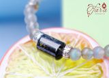  Vòng tay Lu thống Thạch anh tóc đen mix Labradorite và Charme bạc cho bé 