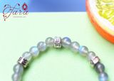  Vòng tay Lu thống Thạch anh tóc đen mix Labradorite và Charme bạc cho bé 