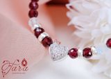  Vòng tay Garnet và Moonstone cùng charm bạc lung linh 