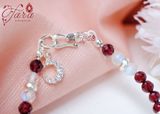  Vòng tay Garnet và Moonstone cùng charm bạc lung linh 