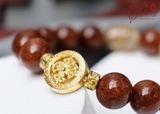  Charm bạc xi Vàng 18K mix Vòng Nam Thạch Anh Tóc Nâu và lu thống Thạch Anh Tóc Vàng 