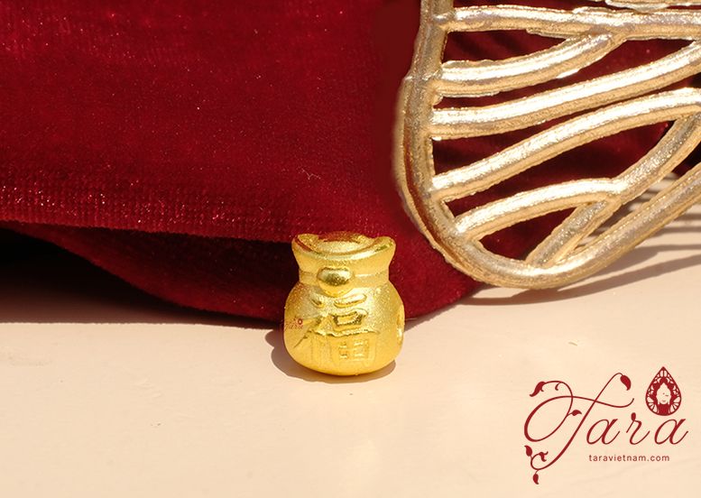  Charm Túi Tiền Vàng 24K 