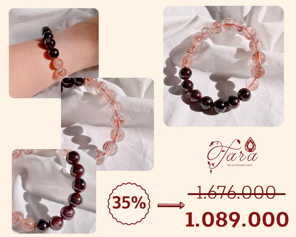  Vòng Garnet và Thạch Anh Tóc Đỏ Ưu Đãi 