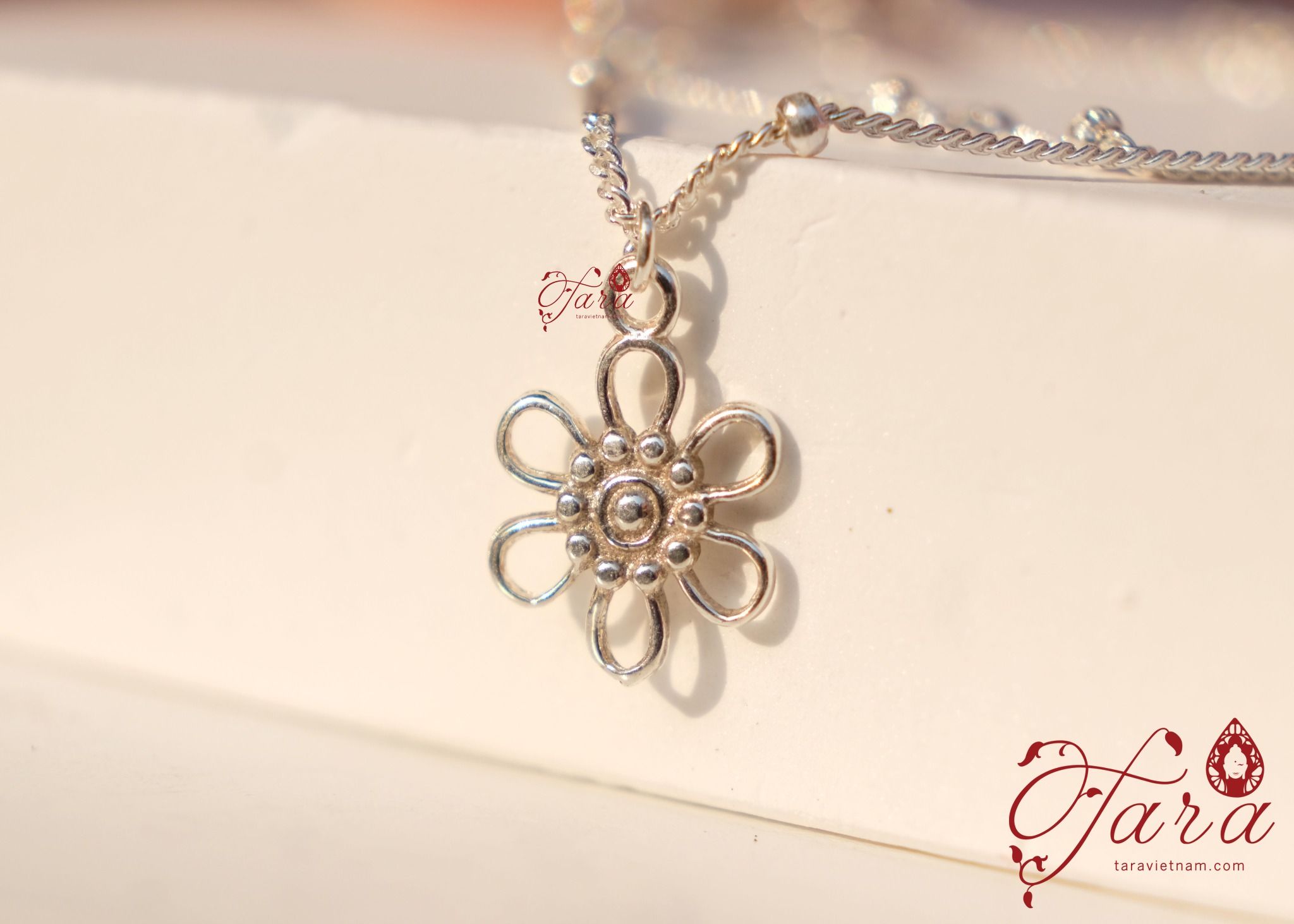  Lắc Bạc Thạch Anh Dâu 