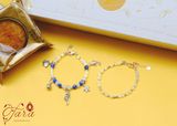  Lắc Tay Kyanite mix Moonstone mài giác và Charm Bạc 