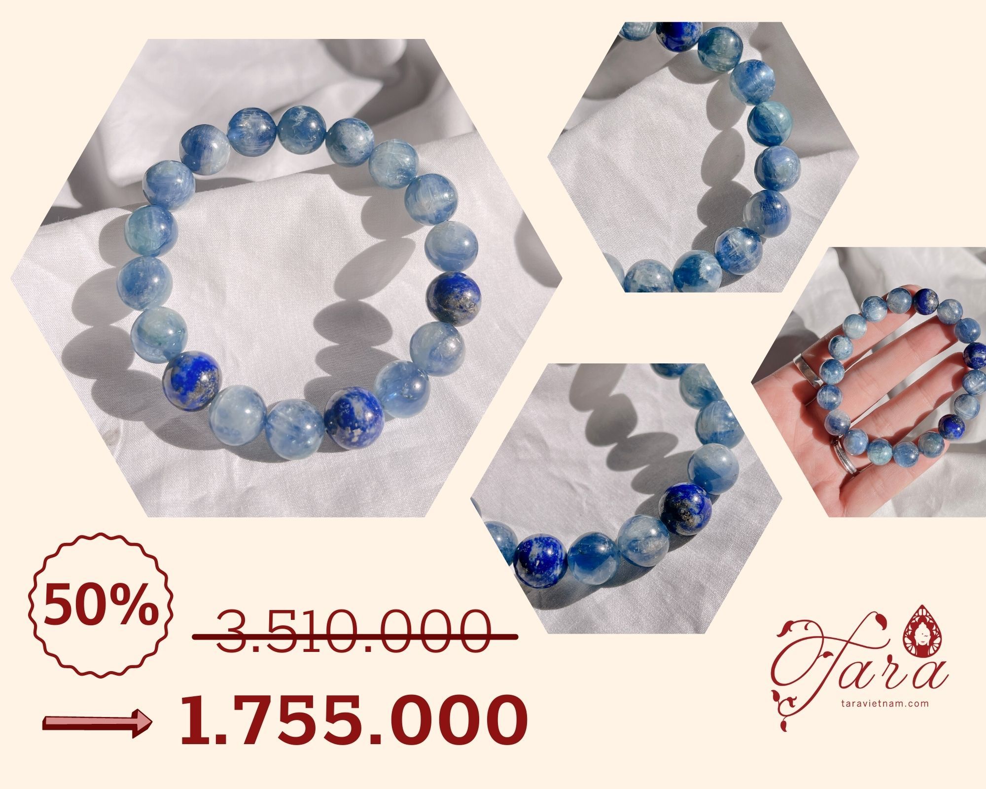  Vòng Tay Kyanite và Lapis Lazuli 