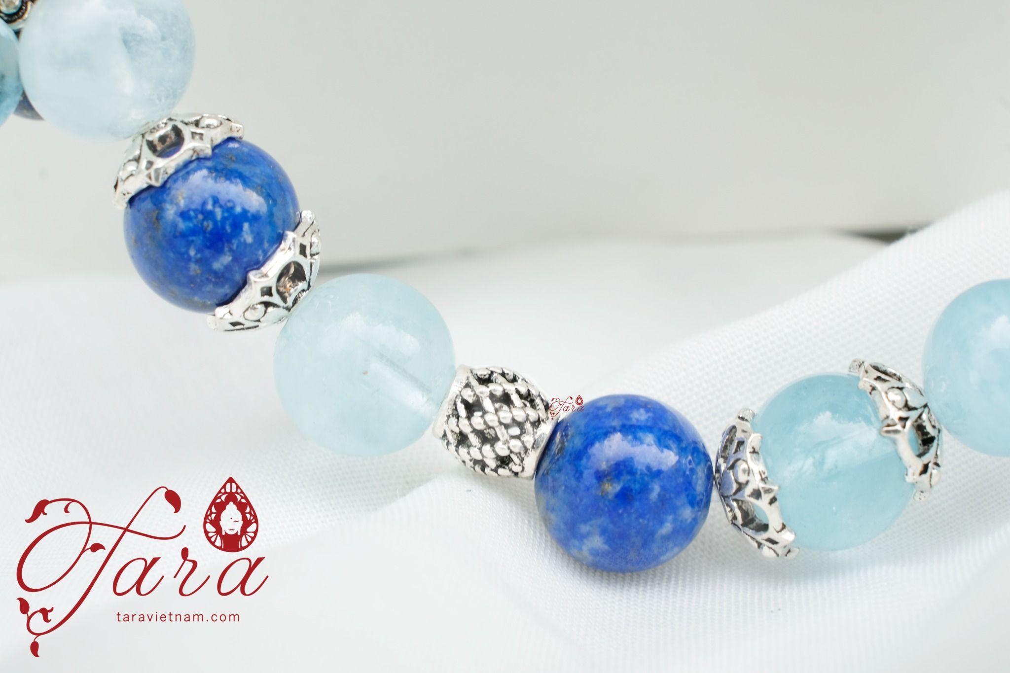  Lắc Bạc Aquamarine - Lapis Lazuli 