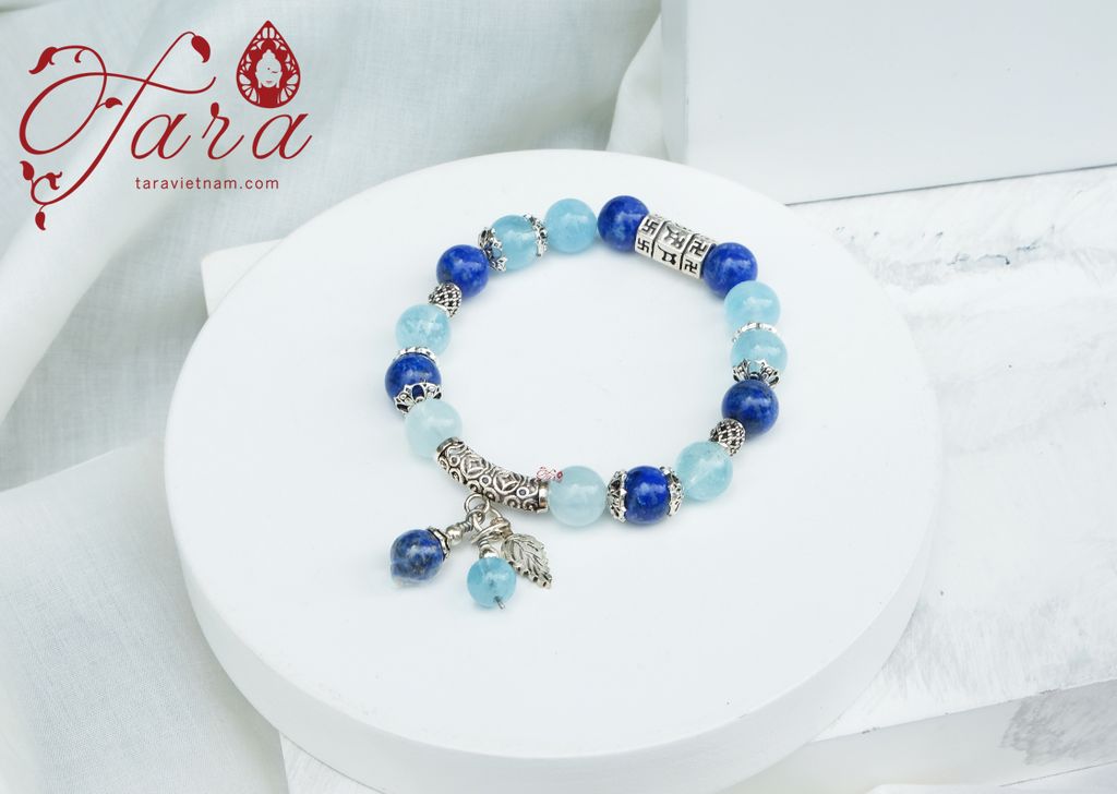  Lắc Bạc Aquamarine - Lapis Lazuli 