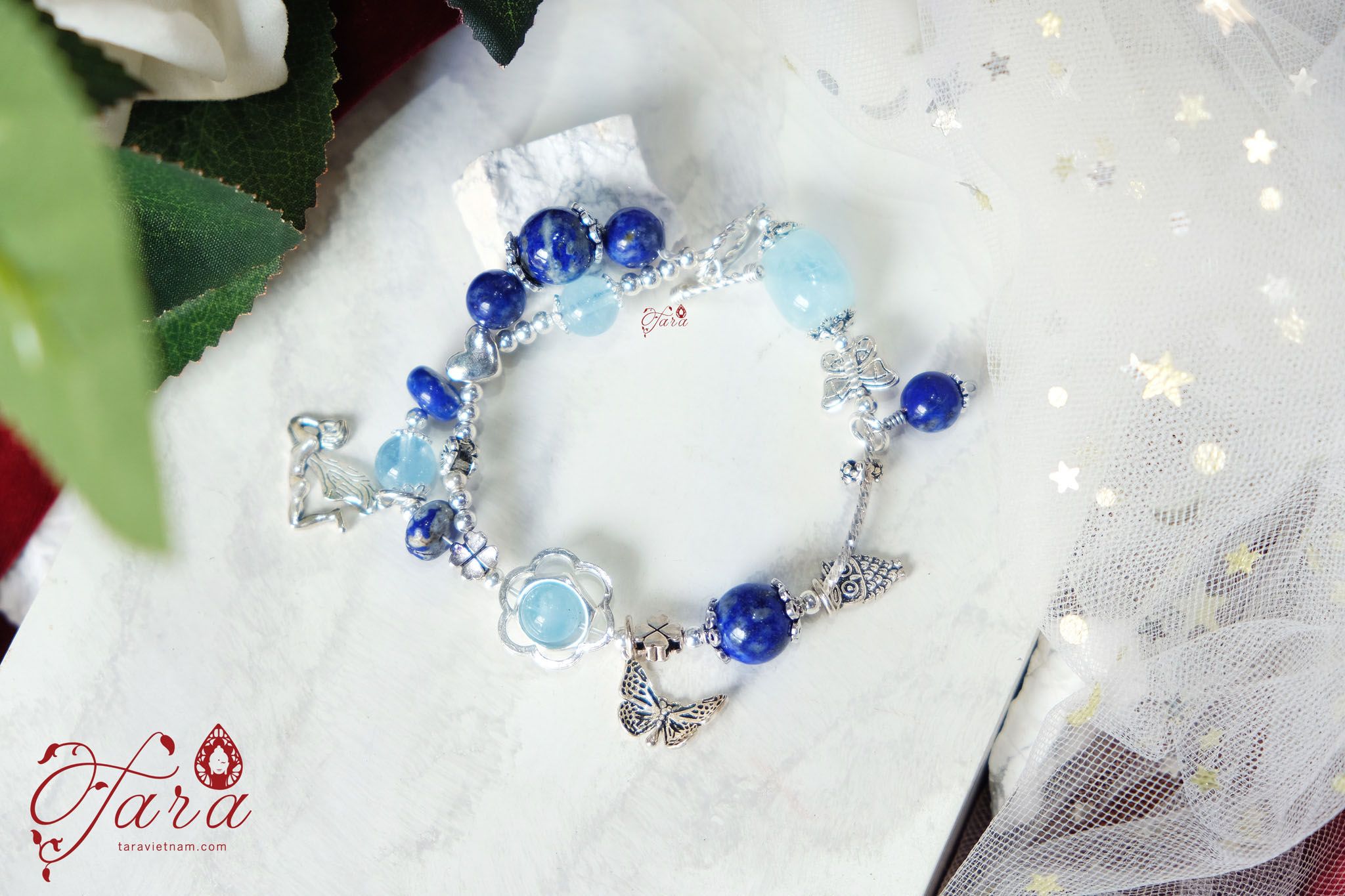  Vòng đá Lapis Lazuli và Aquamarine 