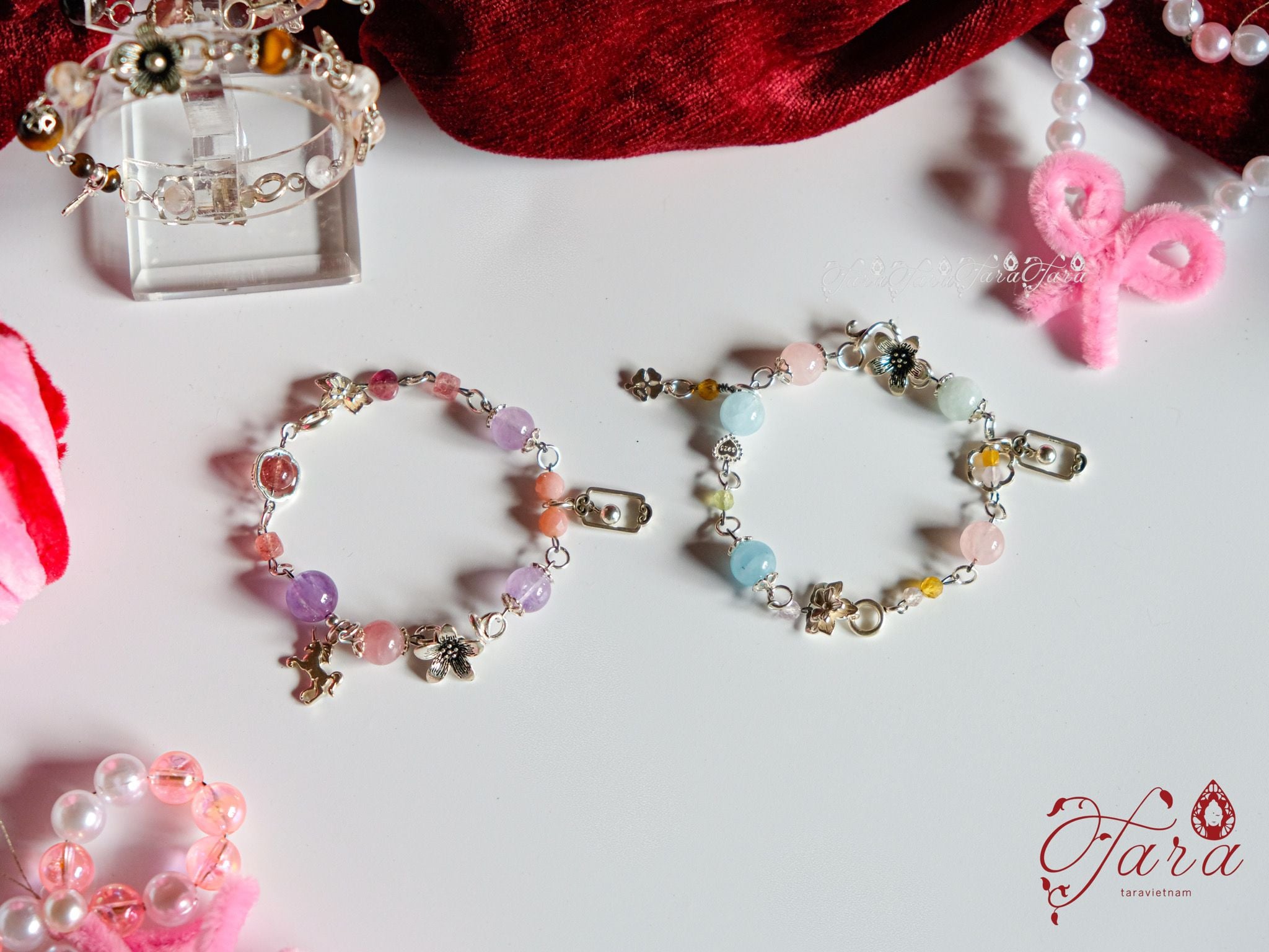  Lắc Đào Hoa, Thạch Anh, Tourmaline và Lắc Beryl 