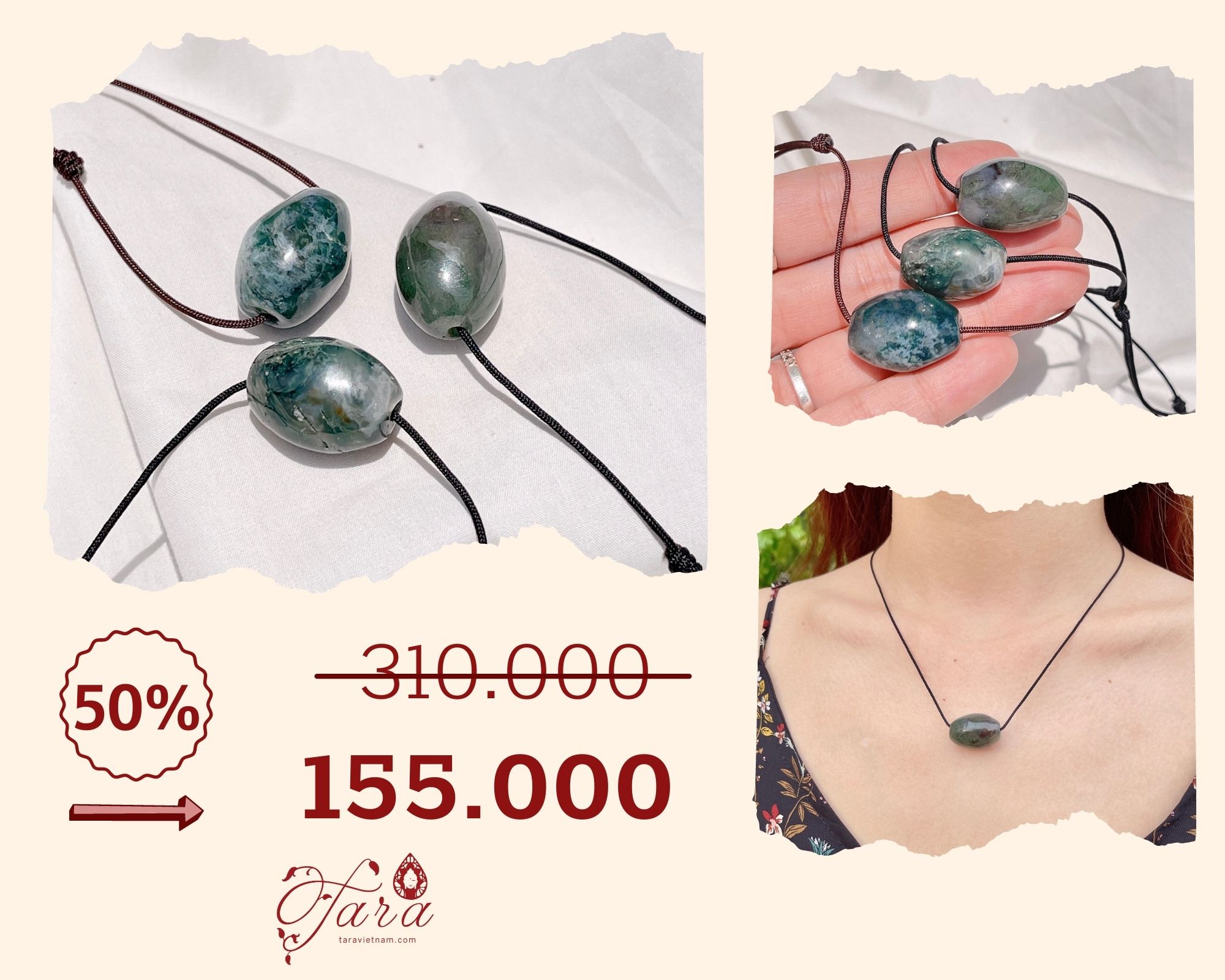  Dây Chuyền Lu Thống Mã Não Dây Vải Ưu Đãi 